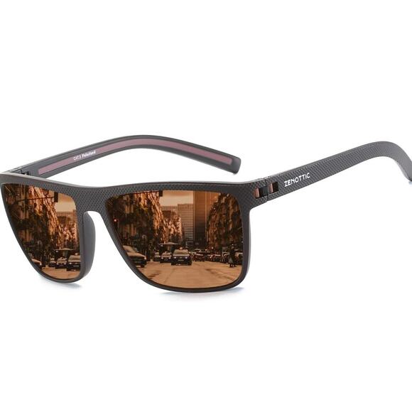 Polarized Sunglasses for Men Lightweight TR90 Frame UV400 Protection Square Sun - Picture 1 of 11